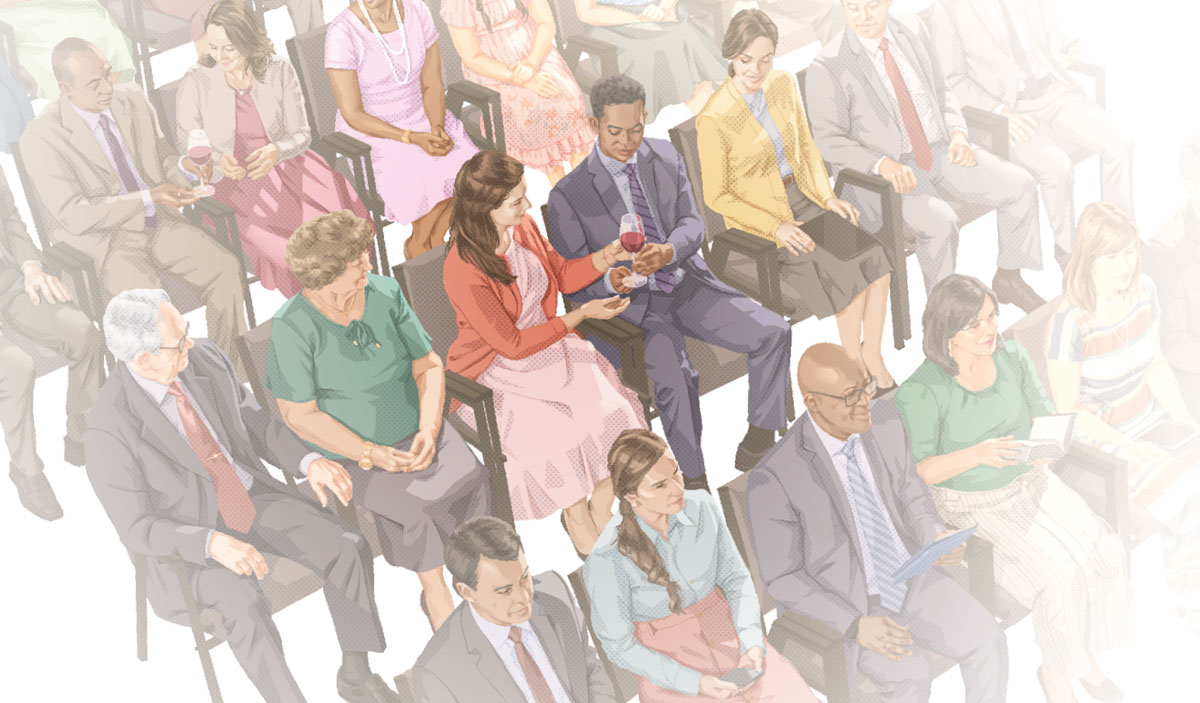 مسیح کی موت کی یادگاری تقریب پر لوگ ایک دوسرے کو مے پکڑا رہے ہیں۔‏