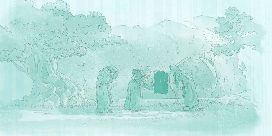 عورتیں یسوع مسیح کی خالی قبر کو دیکھ رہی ہیں۔‏