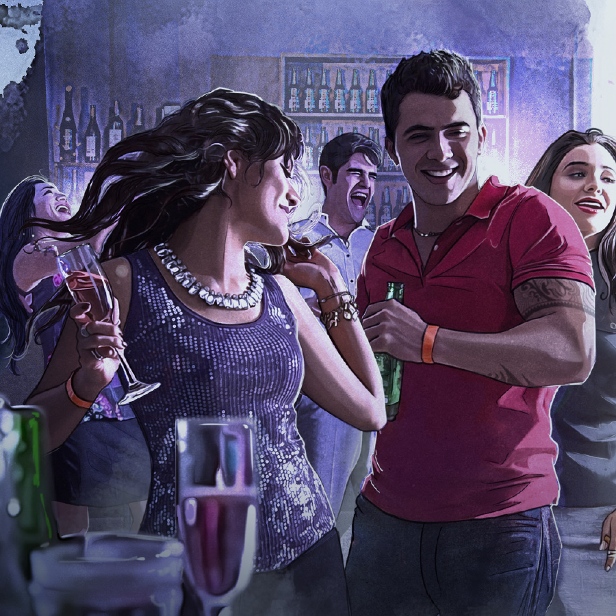 موج مستی سے پیار کرنے والے لوگ ایک پارٹی میں ناچ گانا کر رہے ہیں۔‏