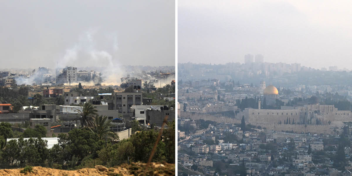 Ihoho: Ihoho rẹ asan rẹ ofovwin djobọte vwẹ Middle East. 1. Asan ra bọmbu vwẹ Gaza. 2. Uhoho ri Jerusalem ra vwọ bọmbu rọyen nu.