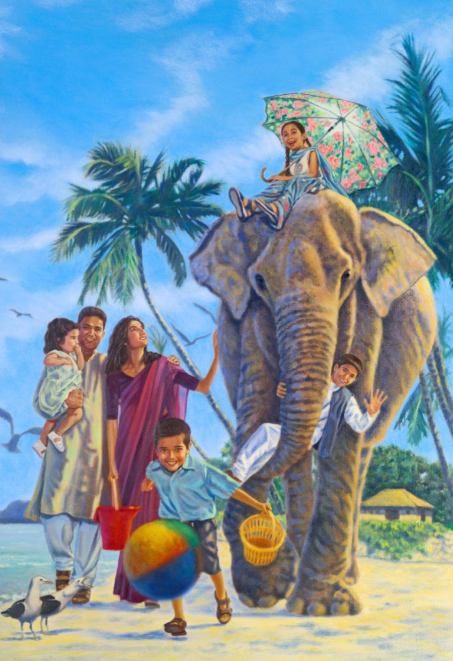 Một gia đình vui mừng hưởng cuộc sống trong địa đàng