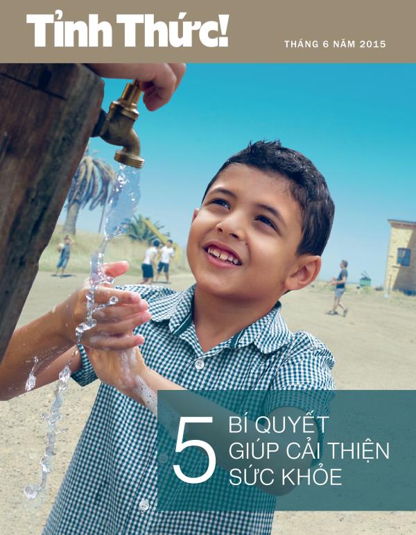 Bìa tạp chí Tỉnh Thức! tháng 6 năm 2015 | 5 bí quyết giúp cải thiện sức khỏe