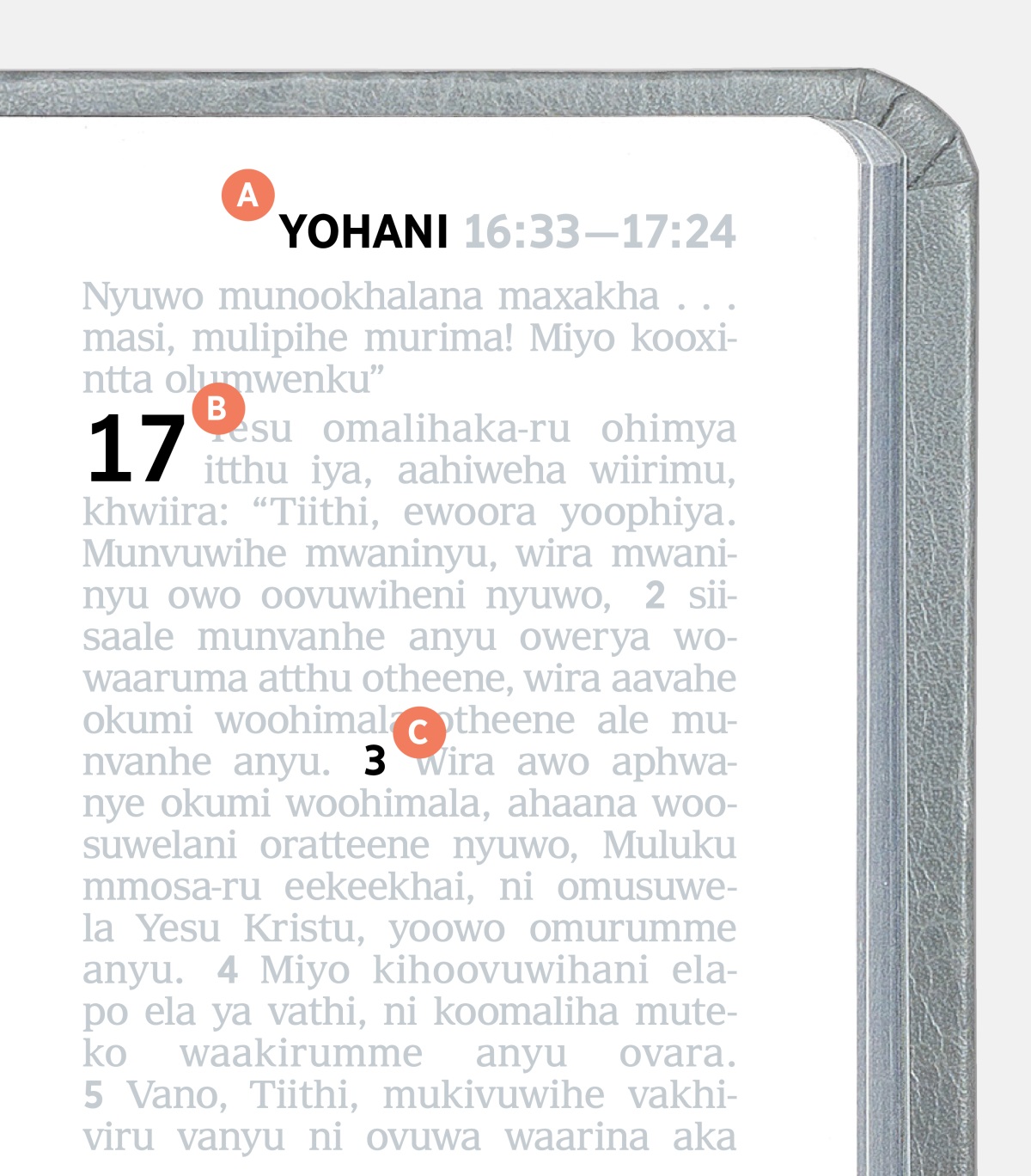 Ifootu A, B, ni C epaaxina ya Biibiliya.
