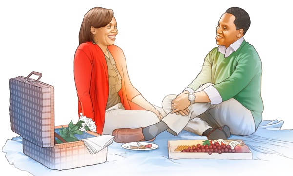 Seorang suami dan isteri meluangkan masa bersama-sama untuk berkelah