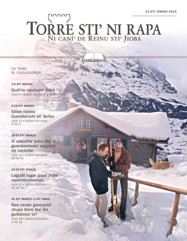 Primé yaza stiʼ Torre stiʼ ni rapa ( ca tema ni chiguiuundaʼ), 15 stiʼ enero 2015