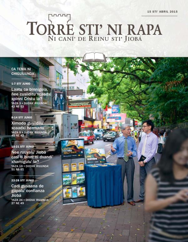 Primé yaza stiʼ Torre stiʼ ni rapa (revista ni chiguiuundaʼ), 15 stiʼ abril 2015